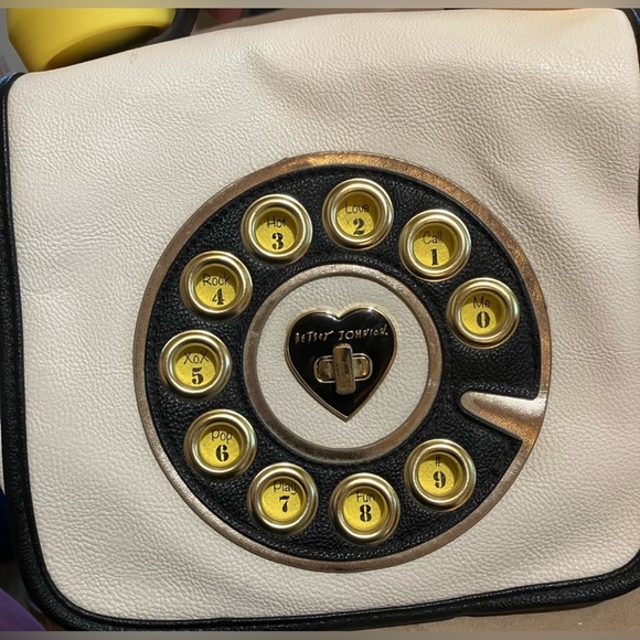 Rare Betsey Johnson Yellow and Black Telephone Bag - Picture 2 of 6